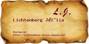 Lichtenberg Júlia névjegykártya